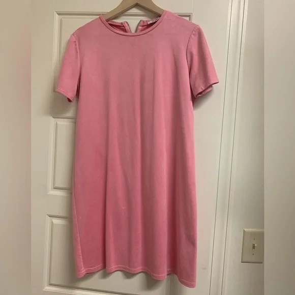 Zara | Dresses | Zara Suede Baby Pink Mini Dress | Poshmark